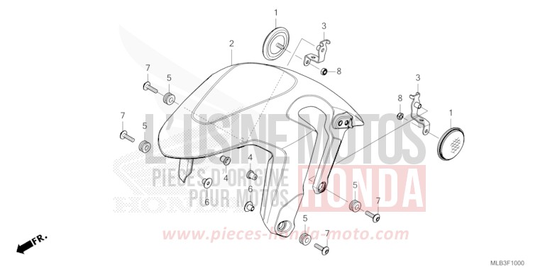 KOTFLUEGEL, VORNE von Hornet 750 GRAPHITE BLACK (NHB01) von 2026